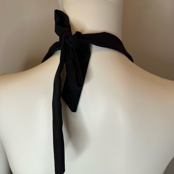 Dots Womens Halter Top Tie Back Neck Sleeveless Backless Cropped Ruffle Button L - Picture 3 of 8